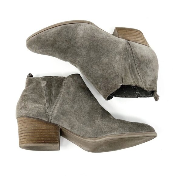 Crown Vintage Boots Womens 9 Grey Cvleio Suede Leather Upper Bootie Western Boho - Picture 15 of 16